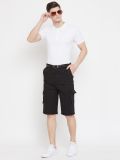 Men's Black Cotton Twill Shorts