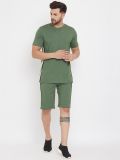 Men's Olive Green Cotton Knitted Tracksuit