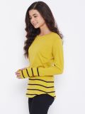 Women's Yellow and Black Stripe T-Shirt
