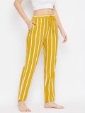 Women's Yellow and Ecru Stripe Knitted Pajama