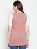 Pink Sleeveless Cotton Zipper Shrug For Women's