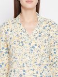 Yellow Floral Print Rayon Women's Sleepshirt