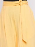 Women Knitted Wide leg Yellow Palazzos