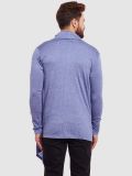 Men's Royal Blue Open Front Cotton Waterfall Cardigan
