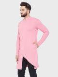 Men's Pink Cotton Knitted Kurta