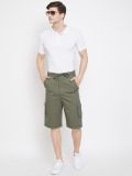 Men's Green Cotton Shorts
