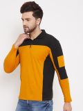Men's Yellow Cotton Polo T-Shirts