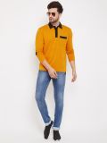 Men's Yellow Cotton Polo T-Shirts