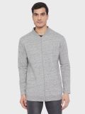 Men's Grey Melange Cotton Fleece Sweatshirt
