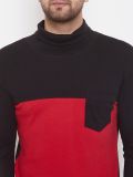 Men's Red and Black High Neck T-Shirt