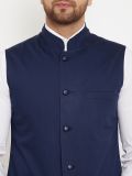 Men's Navy Blue Cotton Waistcoat