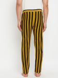 Men's Yellow and Black Stripe Cotton Knitted Pyjama