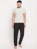 Men's Black and Grey Stripe Knitted Pajama