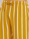 Men's Yellow and Ecru Stripe Cotton Knitted Pajama