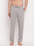Men's Grey Cotton Blend Knitted Pajama