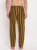 Men's Black and Yellow Stripe Cotton Knitted Pajama