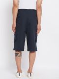 Men's Navy Blue Cotton 3/4th Shorts