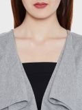 Women's Grey Cotton Knitted Long Shrugs