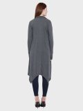 Women's Charcoal Cotton Knitted Long Shrugs