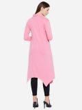 Women's Pink Cotton Long Shrug