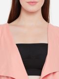Women's Dusty Pink Bell Sleeve Cotton Long Shrug