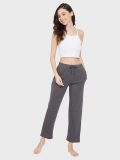 Charcoal Melange Cotton Blend Women's Knitted Pajama