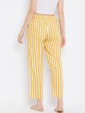 Women's Yellow and White Stripe Rayon Pajama