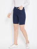 Women's Navy Blue Polka Dot Printed Shorts