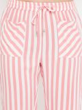 Women's Pink and White Stripe Rayon Pajama