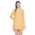 Yellow and Red Floral Print Rayon Women's Sleepshirt