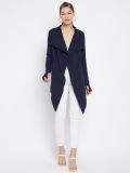 Women's Navy Blue Cotton Knitted Shrugs