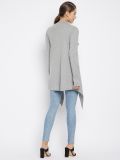 Women's Grey Melange Cotton Blend Knitted Shrugs(3436)