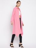 Women's Pink Cotton Knitted Long Shrugs