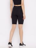 Women's Black Cotton Lycra Bicycle Shorts