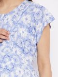 Women's Blue/White Tie-Dye Printed Rayon Maternity Dress