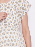 Women's Off White Floral Printed Rayon Maternity Dress