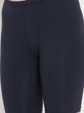 Navy Blue Cotton Lycra Women's Lounge Shorts