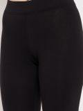 Black Cotton Lycra Women's Lounge Shorts