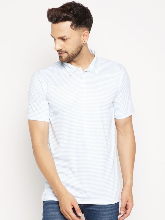 Men's Polo Collar Multicolor Polyester Short Sleeves T-shirt