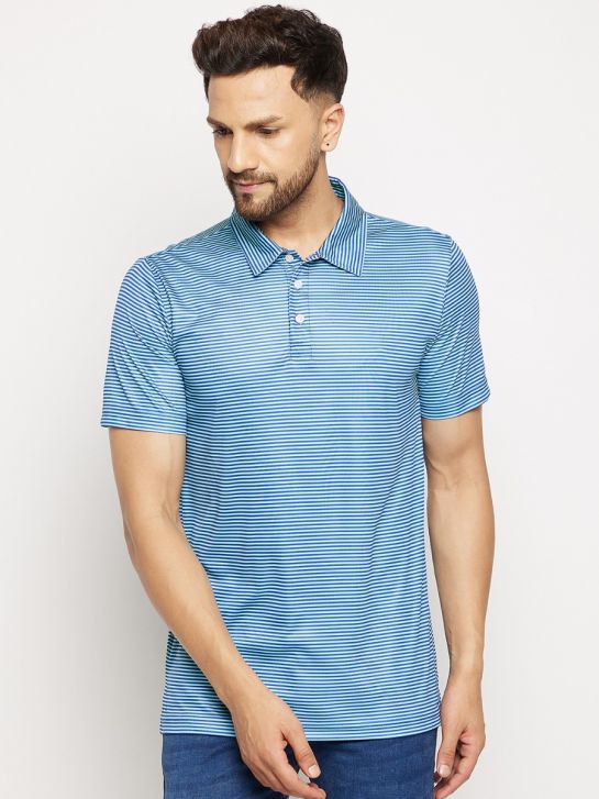 Men's Polo Collar Multicolor polyester Short Sleeves T-shirt