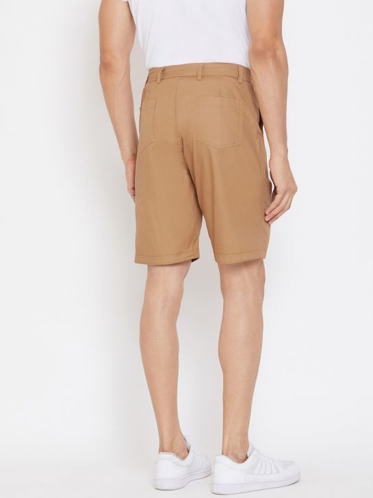 Men's Khaki Cotton Shorts