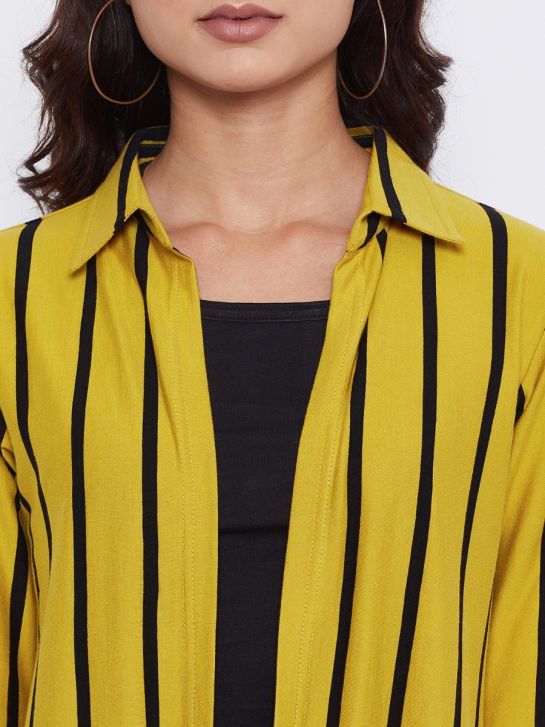 Women's Yellow and Black Stripe Shrugs