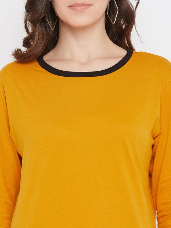 Women's Yellow Cotton T-shirt