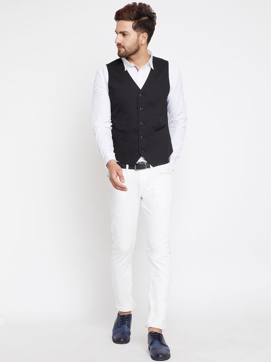 Navy blue wool waistcoat, double breasted in 18th century style - Elgar  Shirts