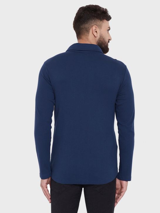 Men's Blue Cotton T-Shirt