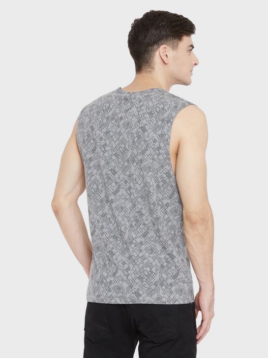 Men's Grey Cotton Muscle T-Shirt
