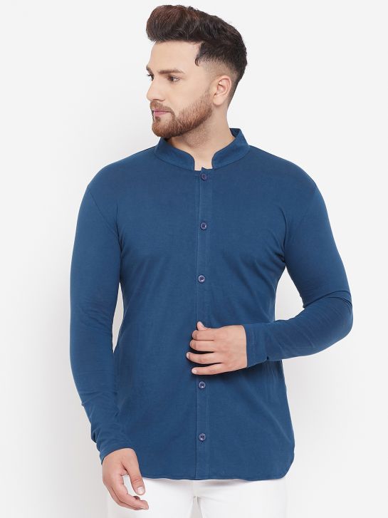 Men's Royal Blue Cotton Shirt