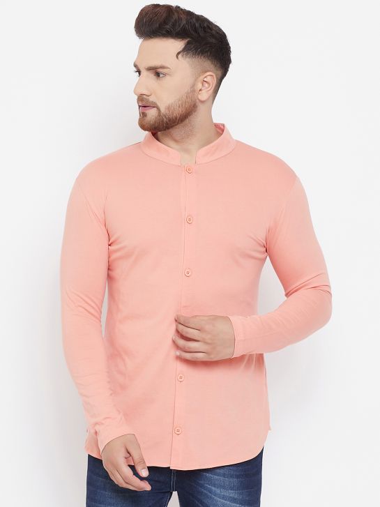 Men's Peach Cotton Shirt