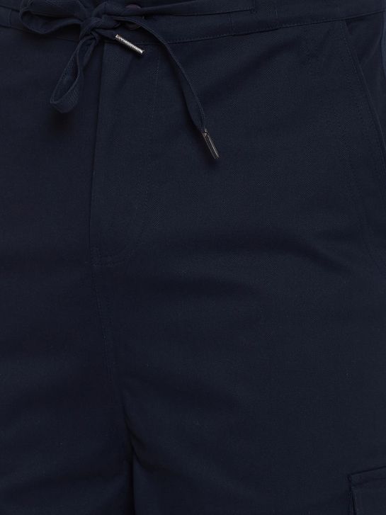 Men's Navy Blue Cotton Shorts