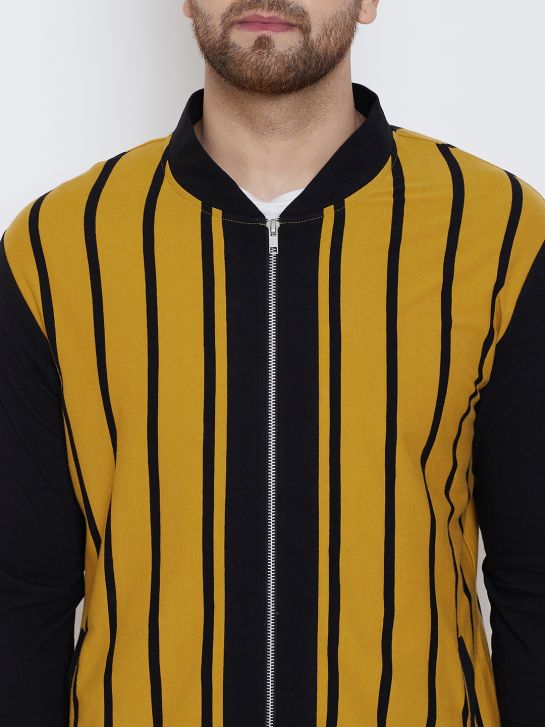 Men's Yellow and Black Stripe T-Shirt